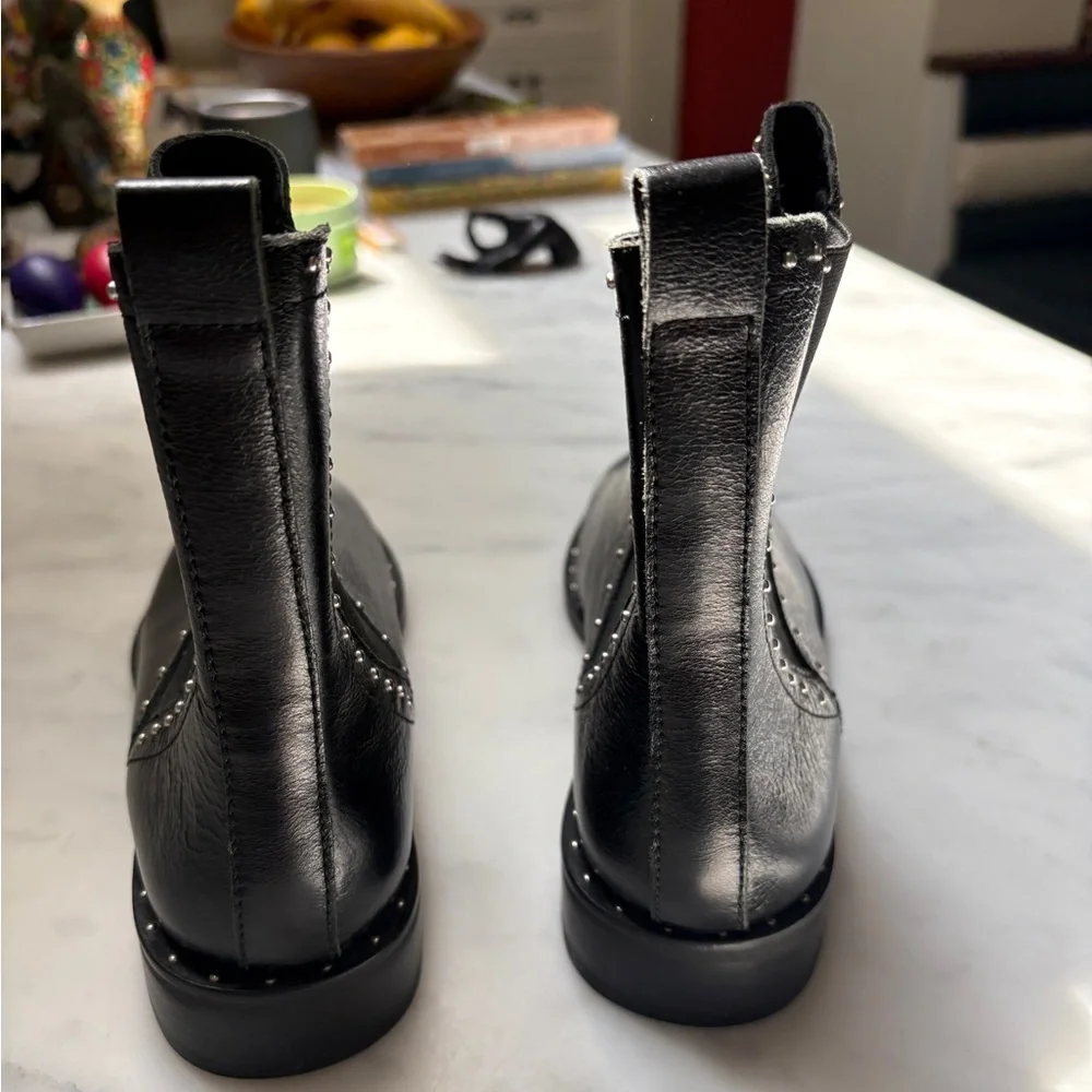 Rebecca Minkoff Black Studded Leather Ankle Boots